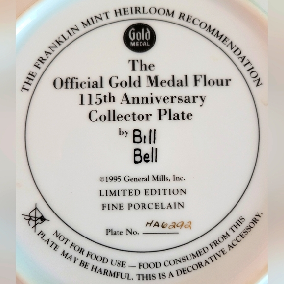 " The Official Gold Medal Flour 115th Anniversary Collectors Plate" by Bill Bell - Picture 2 of 2